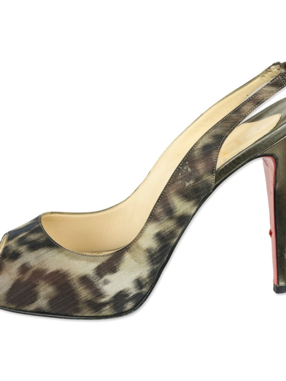 Christian Louboutin Leopard Print Slingback Pumps with Red Sole!! - Picture 4 of 8